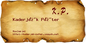 Kaderják Péter névjegykártya