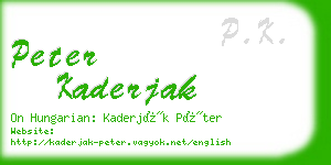 peter kaderjak business card